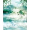 thumbnail image 1 of BSDHOME Polyester 5x7ft Mountain Lake Landscape Green Leaves Bird Photography Backdrops Photo Props Studio Background, 1 of 2