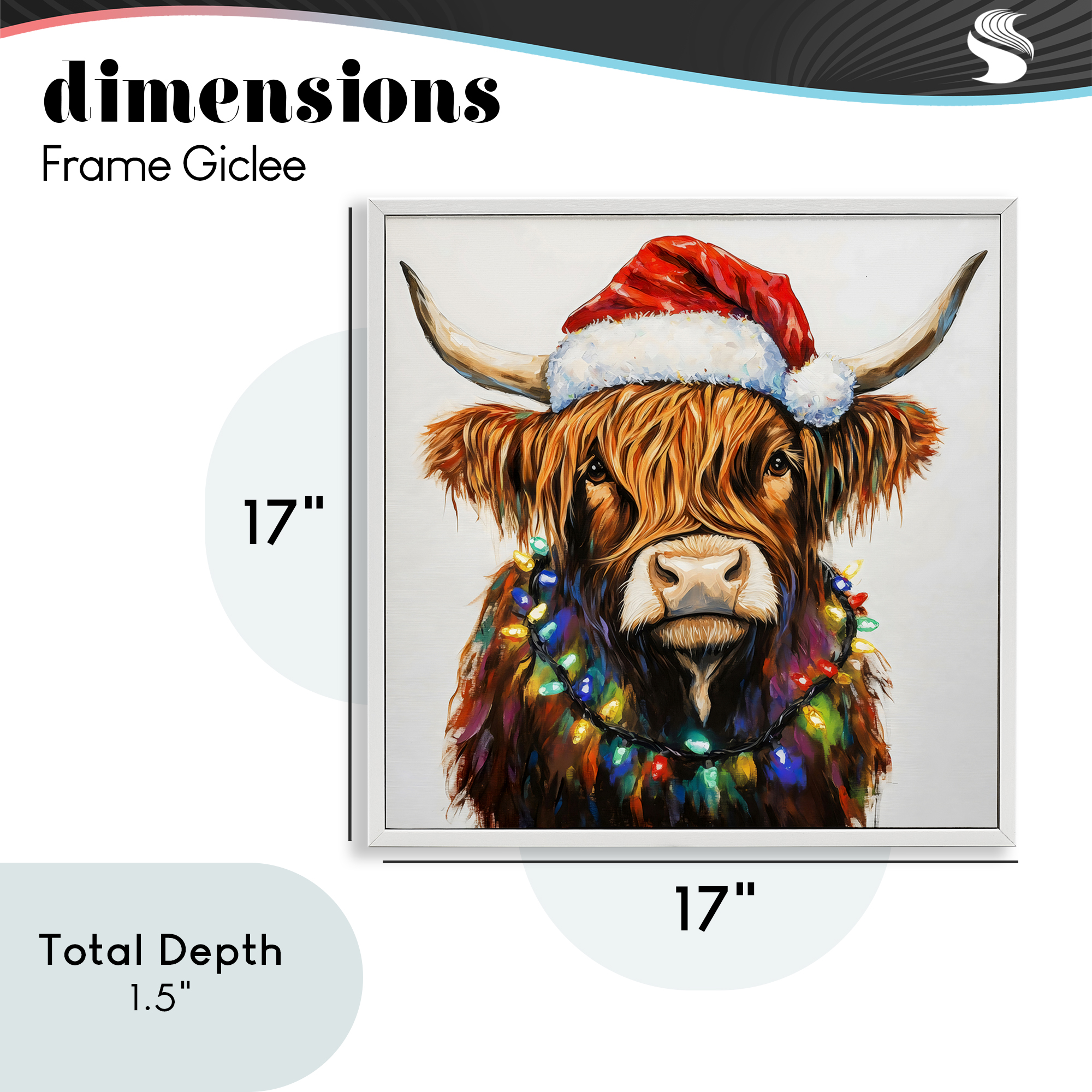 Holiday Lights Bedecked Highland White Framed Giclee Art, design by Petal Prints Design