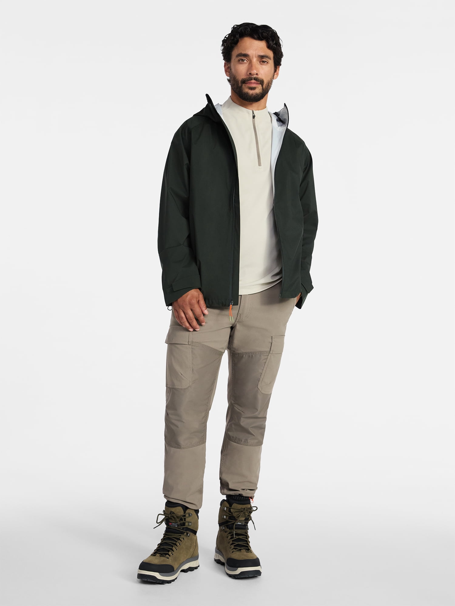 Ozark Trail Men's and Big Men's Sealed Seam Rain Jacket Pinnacle System, Sizes S-3XL