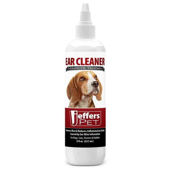 Jeffers Pet Ear Cleaning Solution for Dogs and Cats, Aloe, 8 oz