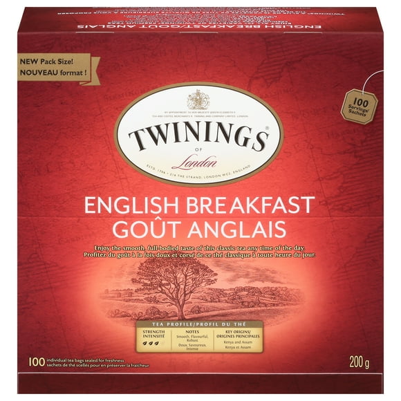 Twinings English Breakfast Tea 100s, Pack of 100 Tea Bags