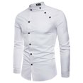 thumbnail image 2 of Fesfesfes Long Sleeve Shirt for Men Personality Casual Slim Fit Long Sleeve Top Blouse Shirt, 2 of 8