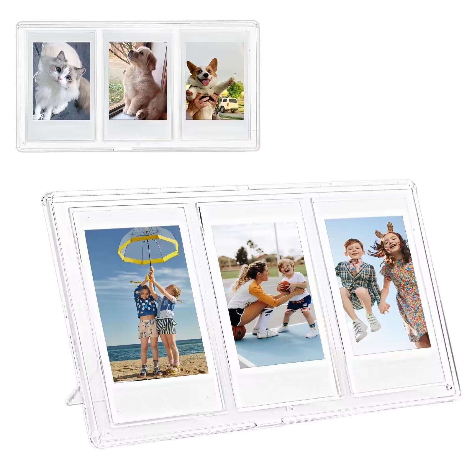 Kigley 30 Pcs Acrylic Magnetic Photo Frames - Fridge Magnet Picture Frames For Instax Mini Photos, Clear