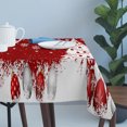 thumbnail image 4 of Red Christmas Table Cloth Waterproof Tablecloths, Snowflake Winter Xmas Tree Ball Tablecloth Dining Table Cover for Kitchen Party Tabletop Outdoor, Rectangle Tablecloth 54x108 Inch, 4 of 9
