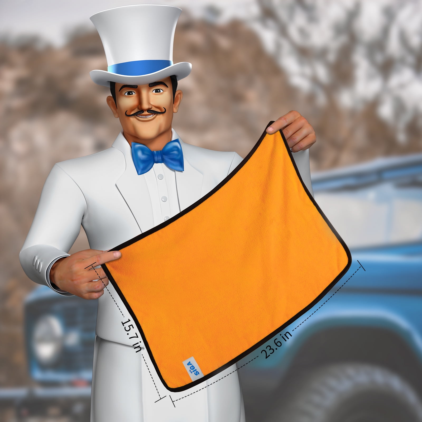 MR.SIGA Professional Premium Microfiber Towels for Cars, Dual-Sided Car Washing and Detailing Towels, Gold,12 Pack