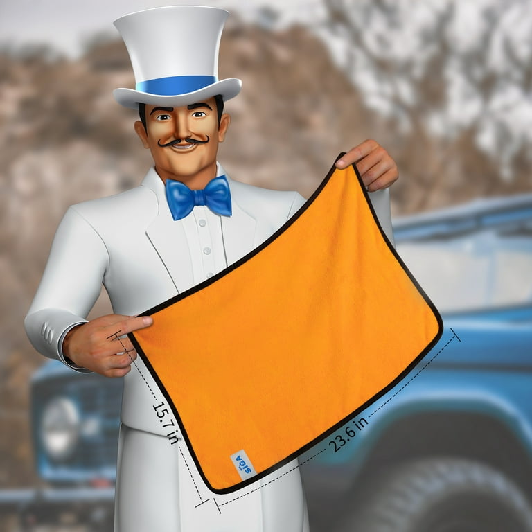 SIMONIZ Microfibre Edged Towels, 12 x 12-in, Blue, White, Orange, Yellow,  36-pk