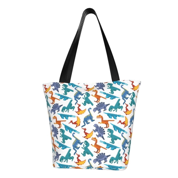 Easygdp Block Dinosaur Bolso de Hombro para Mujer, Bolso Bandolera y Cartera de Mano Elegante para Uso Diario