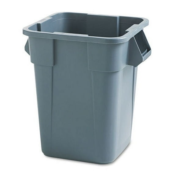 Brute Container Wastebaskets, Square, Polyethylene, 40 gal, Gray | Bundle of 5 Each, All-Purpose Waste, Indoor