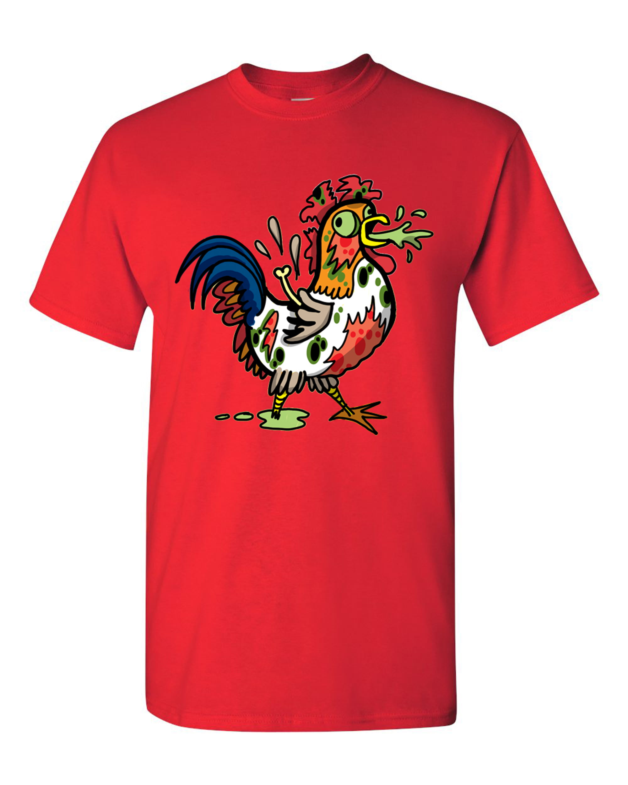 Zombie Rooster Undead Animals Adult DT T-Shirt Tee - Walmart.com