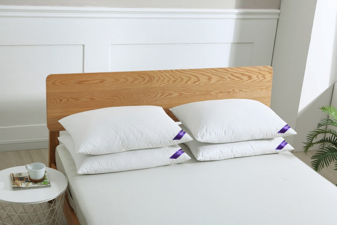 St. James Home 4 Pack Cotton Duck Feather Pillow Pack, King Size, 20 X 36