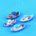 thumbnail image 4 of Dreamhall 1Pc Miniature Fishing Boat Model, Mediterranean Decor Ocean Beach Fairy Garden Micro Landscape Dollhouse Ornament Accessories Random Styles, 4 of 12