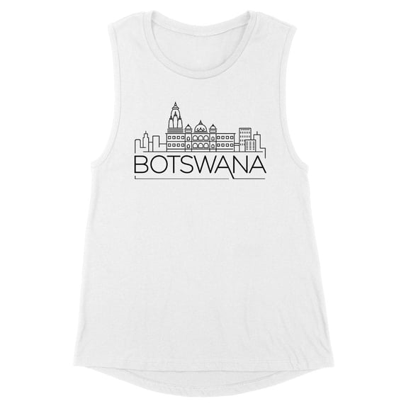 Skyline Botswana South Africa Women's Muscle Tank Large White
