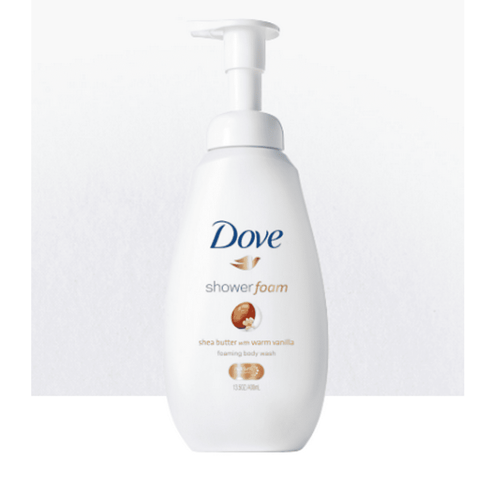 Dove Shower Foam Foaming Body Wash, Shea Butter with Warm Vanilla, 13.5