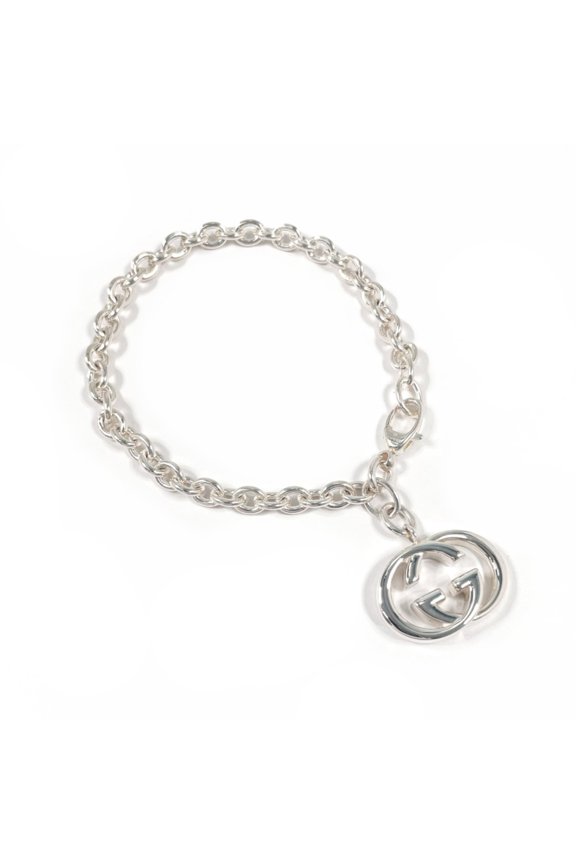 Pre-Owned GUCCI Interlocking G Bracelet, Sterling Silver 925, Unisex