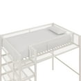 Mainstays Metal Storage Loft Bed with Book Case, Twin Bunk, Off White