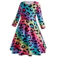 thumbnail image 4 of Girls Dresses Long Sleeve Casual Printed Dancing Princess Dress Party Swing Dresses for Kids 2-10 Years, 4 of 4