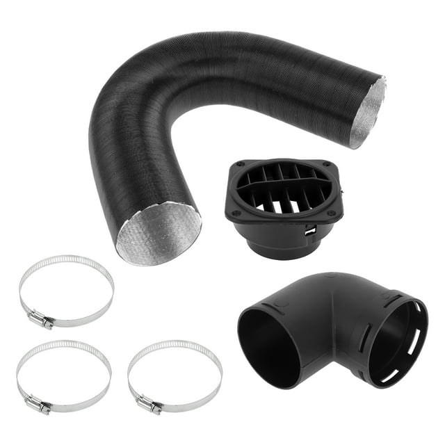 Kit de conducto de calefacción para automóviles, camiones, autocaravanas, furgonetas y barcos con conector de tubo doblado de 60 mm ID 100 cm Max