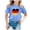 Bleu Clair, variante sur LUOGENLI T-Shirt pour Filles Drapeau d'Allemagne Imprimé Manches Courtes Col Rond T-Shirt Floral Tendance Mode Chemise Maxi avec Fente et Poches 6-7 Ans