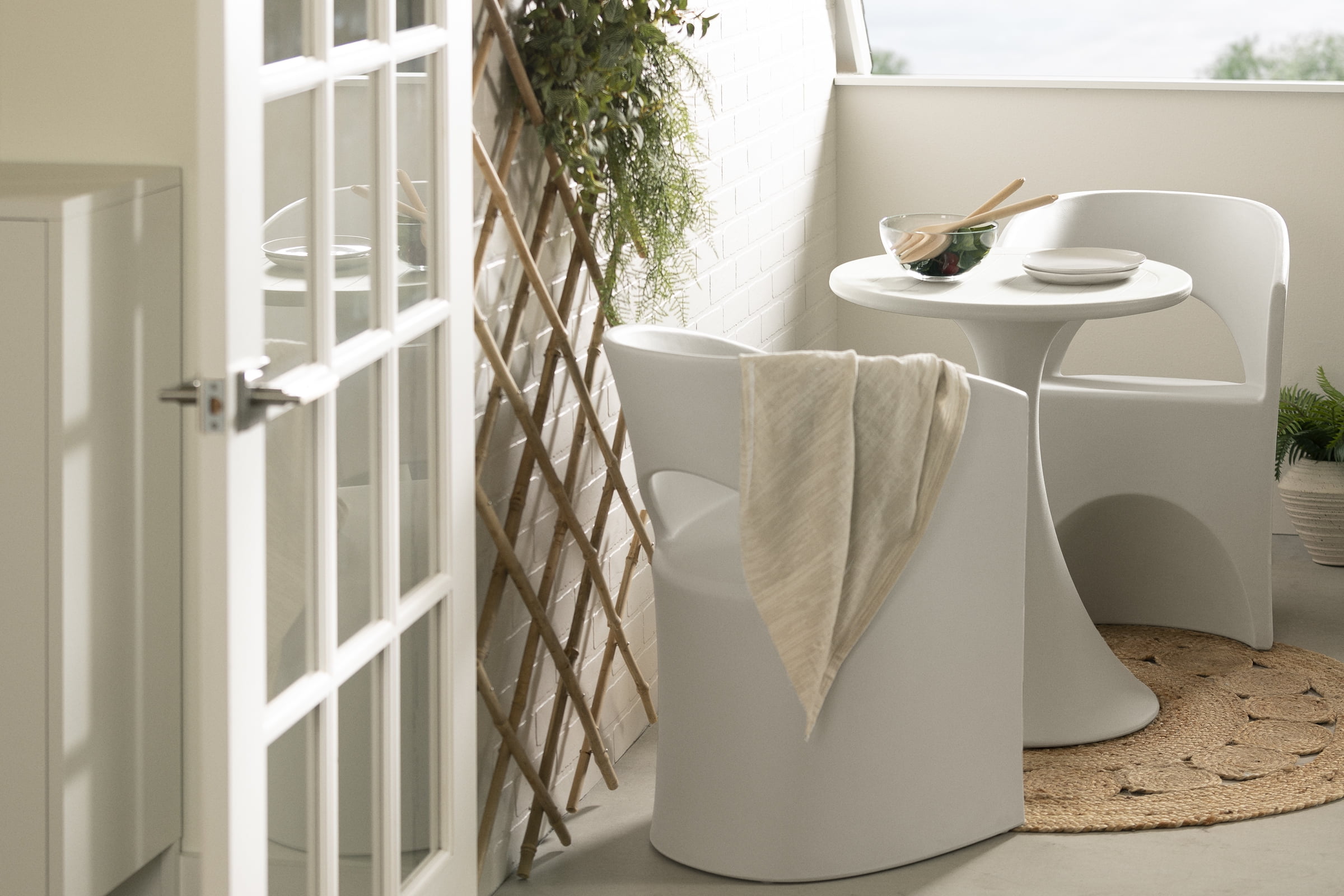 South Shore Dalya Table and Chairs Bistro Set, in Greige