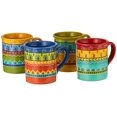 thumbnail image 1 of Valencia Mugs Set of 4 â?? 16 oz Colorful Ceramic Coffee Cups with Bold Multicolor Patterns, Microwave & Dishwasher Safe, Boho Kitchen Drinkware for Tea, Cocoa & More, 1 of 4