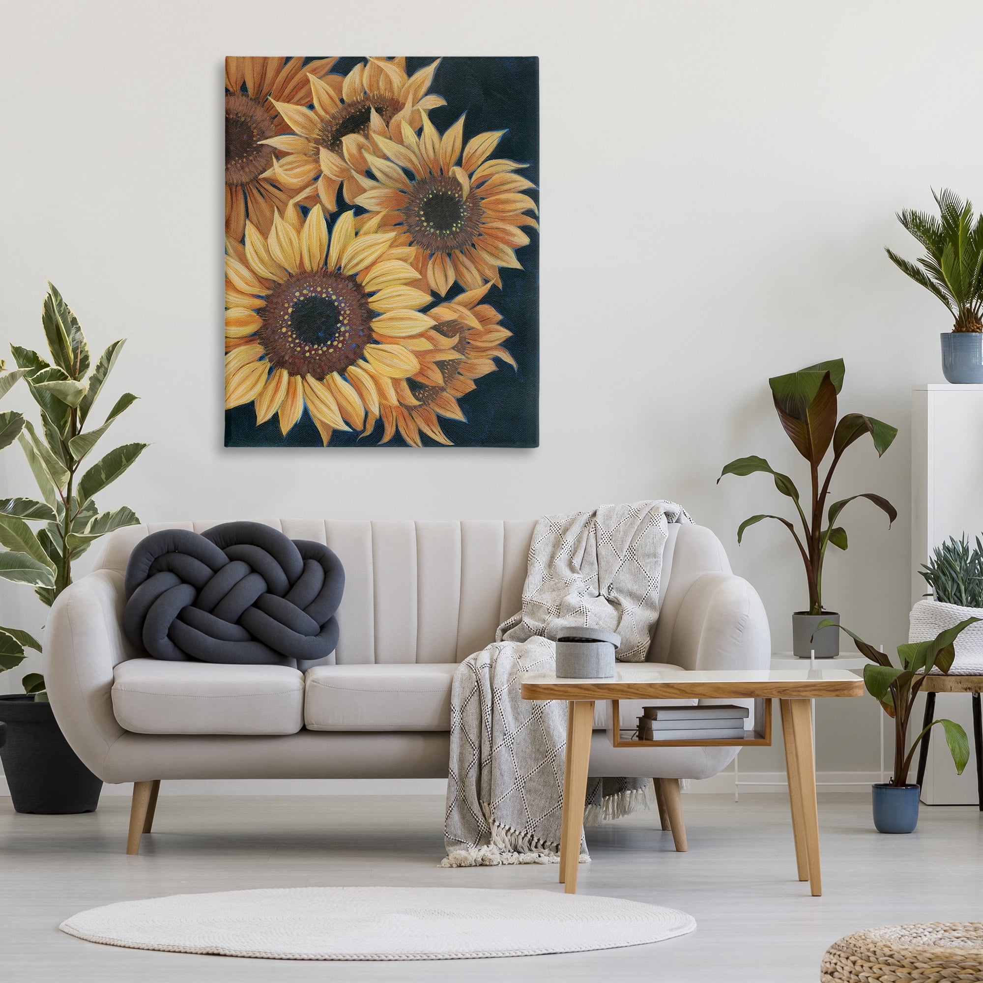 Stupell Industries Detailed Sunflower Blooms Botanical & Floral Painting Gallery Wrapped Canvas Art Print Wall Art, 36 x 48