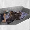 thumbnail image 6 of Landscape Soft Flannel Fleece Blanket, Snowy Winter Park Trees Heart Shape Lake River Sunset View Symmetrical Art, Cozy Plush for Indoor and Outdoor Use, 50" x 70", Brown and White, by Ambesonne, 6 of 6