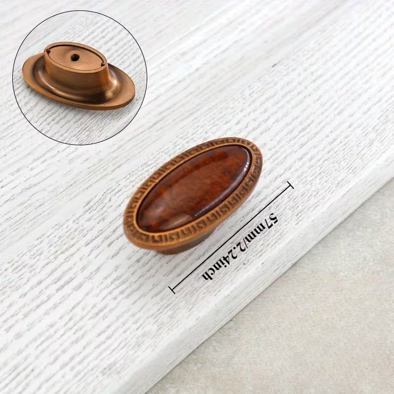 4 Pieces Vintage Brass Cabinet Handles - European Retro Style Zinc Alloy Drawer Pulls with Exquisite Geometric Patterns, No Screws Required for Wardrobes, Cabinets, and Furniture Doors