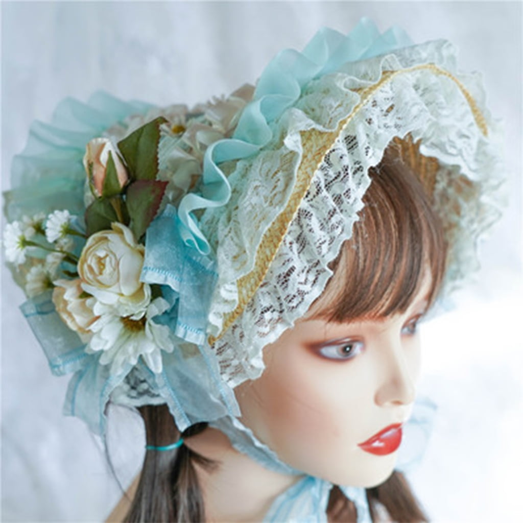 ROZYARD Teas Party Sun Hat Victorian Bonnet Lace Fascinators For Women Victorian Headdres