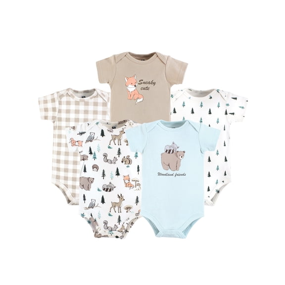 Hudson Baby Bodysuits, 5-Pack, Newborn-18 Months