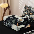 thumbnail image 5 of Erosebridal Vintage Flower Zipper Queen Comforter Set with Fitted Sheet and 2 Pillowcases, Traditional Blossom Zipper Bedding Set, Black Reversible, Navy Terracotta, Black Reversible, 5 of 7