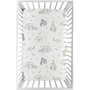 Serengeti Animals Mini Fitted Crib Sheet by Sweet Jojo Designs