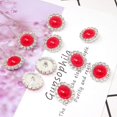 thumbnail image 3 of 10pcs 16mm Round Rhinestone Faux Pearl Buttons Embellishments - Sew On (red), 3 of 3
