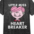 thumbnail image 2 of Mr. Men And Little Miss Meme Little Miss Heartbreaker Crew Neck Short Sleeve Charcoal Heather Women's Night Shirt-Small, 2 of 3