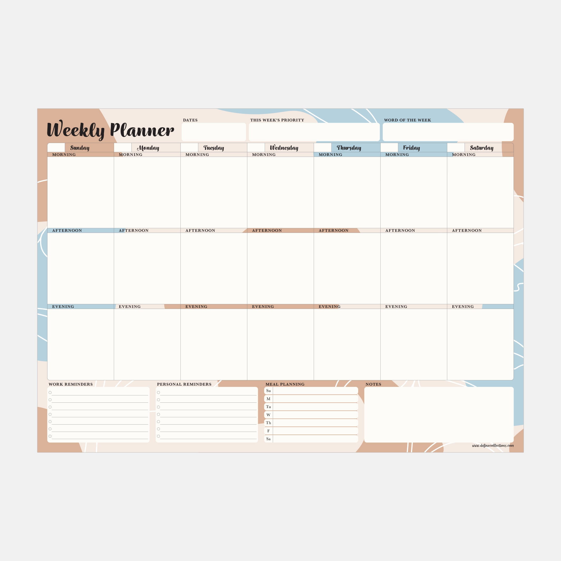 Weekly Desk Planner