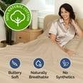 thumbnail image 4 of CGK Linens 3-Piece 400 Thread Count Cotton Sheet Set - Twin XL Size 100% Cotton Sateen Bed Sheets Fits 18"-24" Mattresses, Cream, 4 of 6
