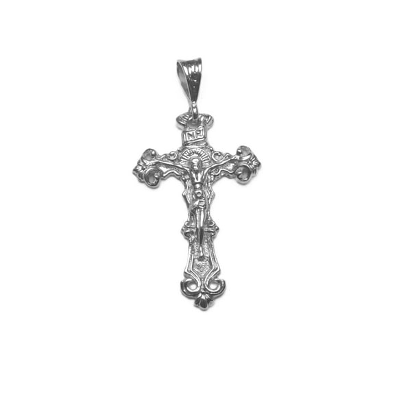 JESUS CHRIST CROSS PENDANT .925 STERLING SILVER