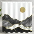 thumbnail image 2 of Boho Shower Curtain Bathroom Moutain Shower Curtain Set Waterproof Fabric Bathroom Set with 12 Hook (72.00" x 72.00", Black), 2 of 6