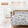 thumbnail image 6 of King 4 Piece Bedding Set Vintage Blue Tribal Floral Soft Breathable Duvet Cover and Pillowcase, Abstract Ethnic Flower Botanical Duvet Cover Set Bed Sheets for Bedroom Dormitory Guest Room, 6 of 9