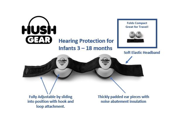 Mommy's Helper Hearing Protection Headphones for Infants; HushGear Noise Cancelling Headphones