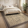 thumbnail image 3 of ODIKA 8'x10' Washable Area Rug Spotted Tricolor Patchwork Bordered Mosaic Field Abstract Inspired for Dining Room, Large Office, Lounge, Non-Slip Chair-Friendly Mat, 3 of 7