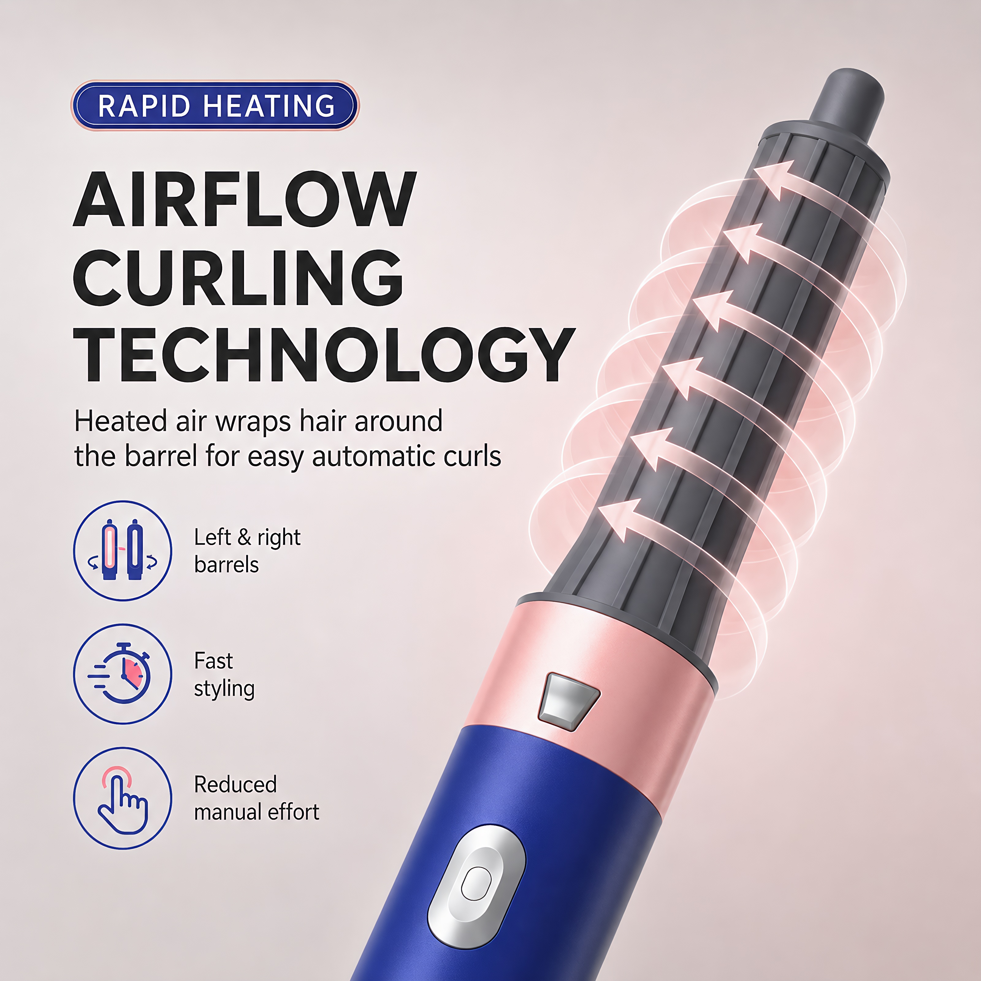 Starbiao 5-in-1 Ionic Hair Dryer Brush Set Pink photo 8