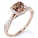 thumbnail image 4 of JeenMata Anillo de Compromiso de 1,75 Quilates con Morganita y Moissanita Tallada en Forma de Cojín en Oro de 18 K sobre Plata de Ley, 4 of 6