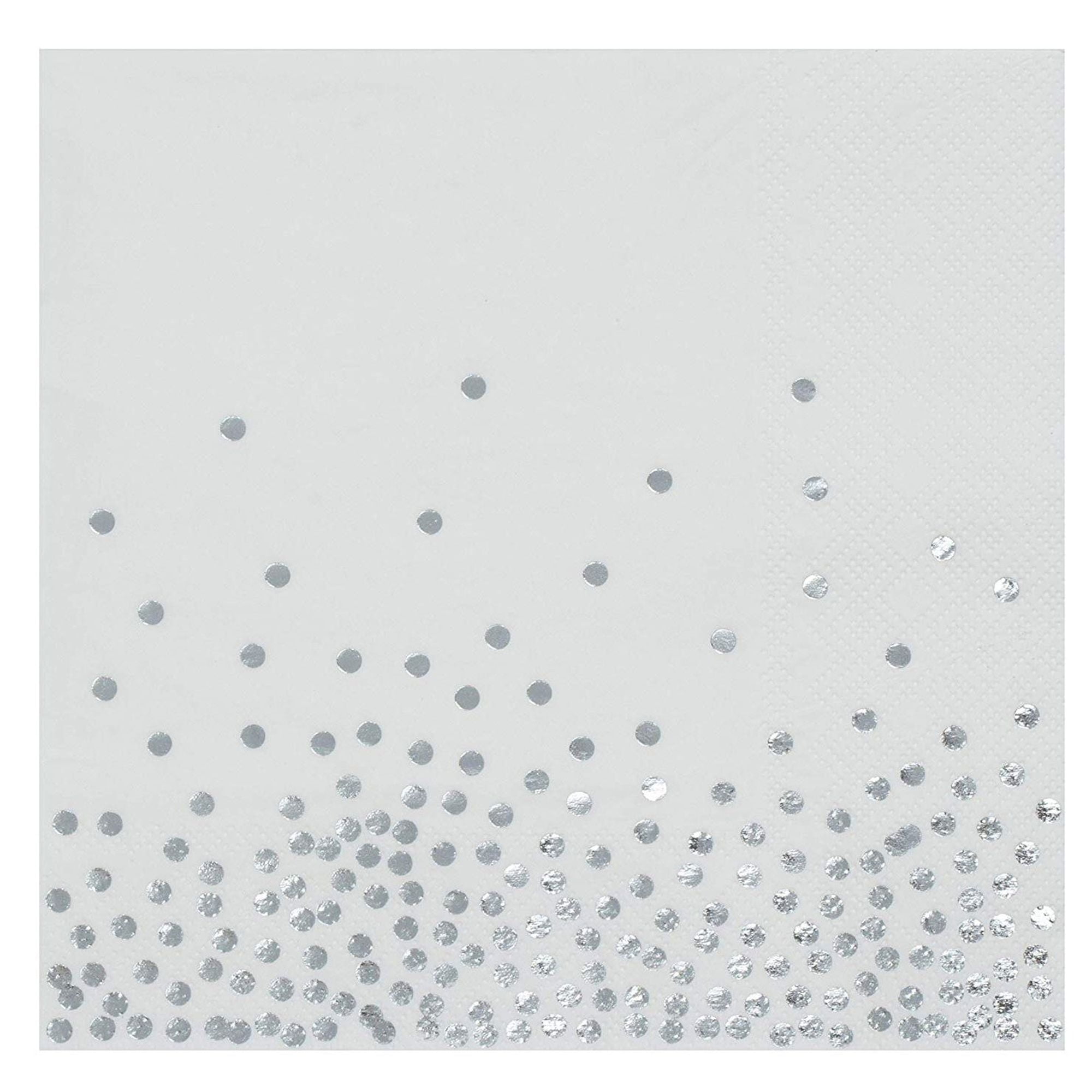 Silver Napkins 50Pack Disposable Napkins with Silver Foil Polka Dot
