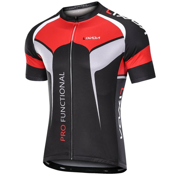 Lixada Men's Short Sleeve Cycling Jersey Padded Bib Short Set Breathable  Quick-drying Cycling Cloth Set