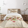 thumbnail image 3 of Ambesonne Christmas Quilted Bedspread Set 2 Pcs, Flower Reindeer Motif, Twin Size, Multicolor, 3 of 6