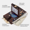 thumbnail image 3 of Ciaoed Men Genuine Leather RFID Anti-scanning Anti-Theft Zipper Wallet With Chain - Coffee, 3 of 9