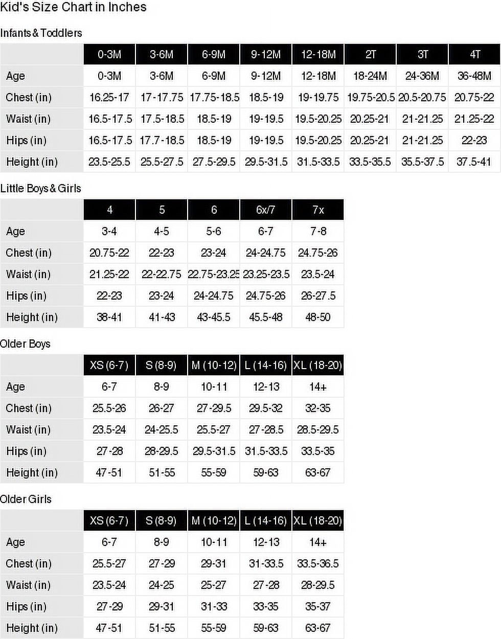 nike jogger size chart