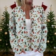 thumbnail image 2 of Women's Cardigan Long Sleeve Lightweight Fun Christmas Print Jacket with Button Front for Holiday Fashion and Casual Wear,Light Blue,S, 2 of 7