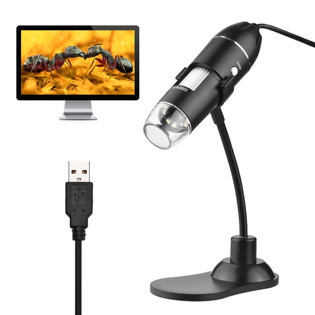 1000X USB Handheld Digital Electronic Microscope Portable Mini Magnifier with Stand for Laptop Desktop Plant Observation Industrial Testing Circuit Board Detection