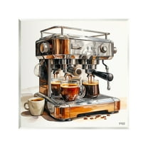 Stupell Industries Sleek Espresso Machine Food & Beverage Painting Unframed Art Print Wall Art, 12 x 12